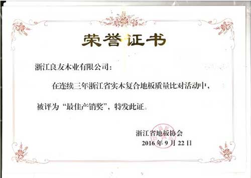 大藝樹地板同時榮獲省地板協會頒發的兩項大獎