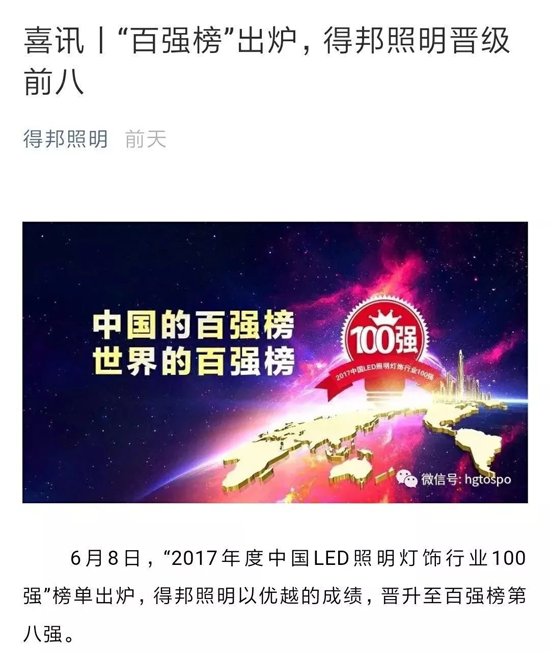 品牌榮譽|熱度蔓延，得邦、琪朗入圍“2017百強榜”！