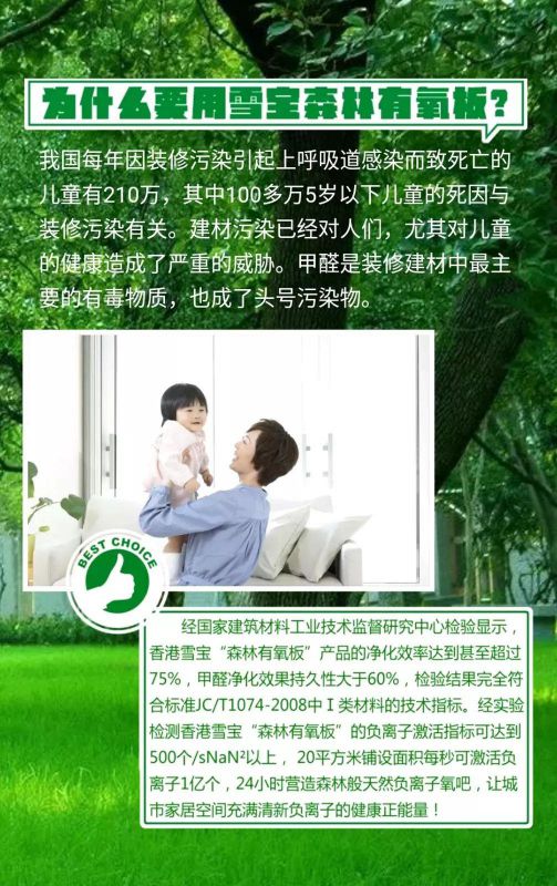 品牌產(chǎn)品|雪寶森林有氧板,有效釋放負(fù)氧離子長達(dá)15年 品牌產(chǎn)品|雪寶森林有氧板,有效釋放負(fù)氧離子長達(dá)15年