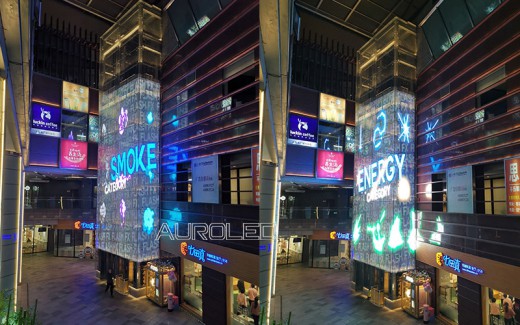 案例合集，奧蕾達LED透明屏將觀光電梯變得既有趣又好玩