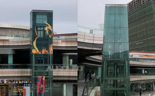 案例合集，奧蕾達LED透明屏將觀光電梯變得既有趣又好玩